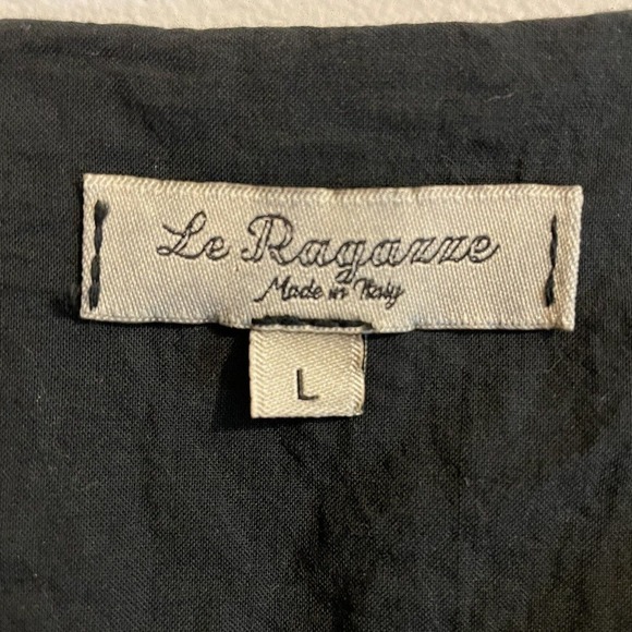 Le Ragazze Made in Italy Black Scalloped Eyelet Midi Dress Large Fully L… - Picture 8 of 8